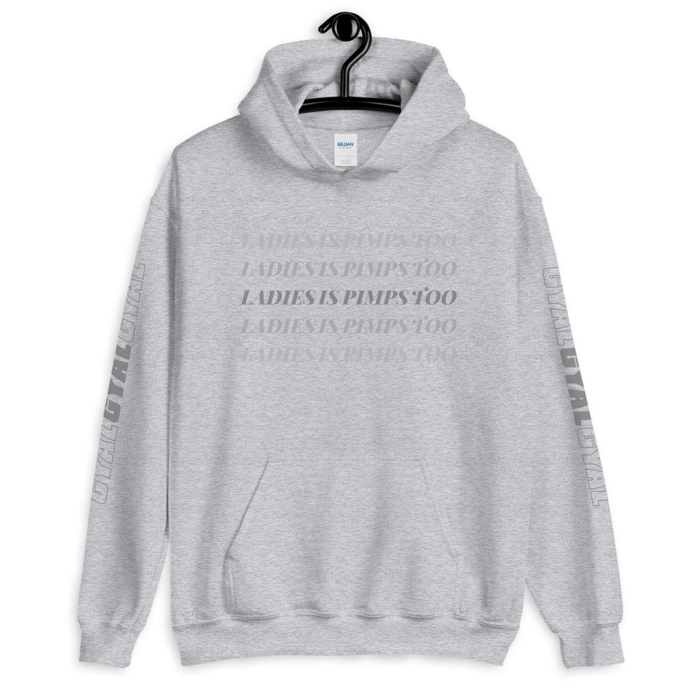 Ladies Is Pimps Too Chromatic Branded Hoodie - Muted